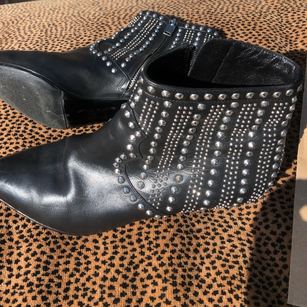 Yves St Laurent studded leather ankle boot
